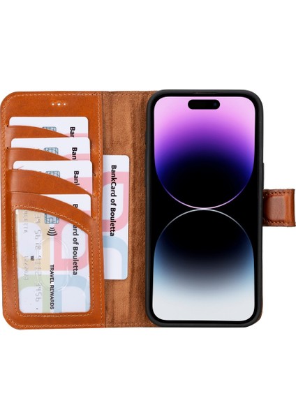 Apple iPhone 15 Pro Max Uyumlu Deri Cüzdanlı Kılıf RST2EF