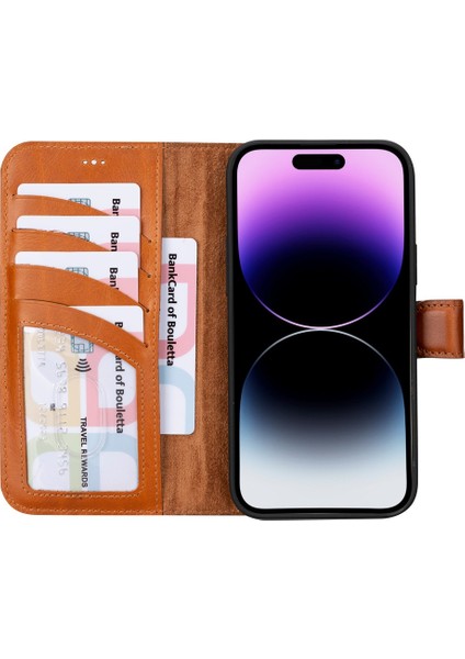 Apple iPhone 15 Plus Uyumlu Deri Cüzdanlı Kılıf RST2EF