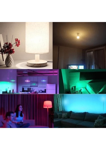 Renk Değiştiren LED Ampul - Dimmerli 9W Rgb - Uzaktan Kumandalı LED Ampul Renkli Ampül