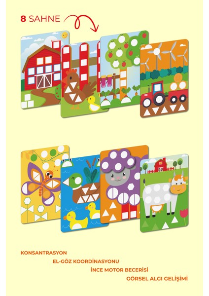 Farm Sticker Activity Set, Dikkat ve Konsantrasyon Artırıcı Çiftlik Sticker Aktivite Seti / 220+ Stickers fiyatları