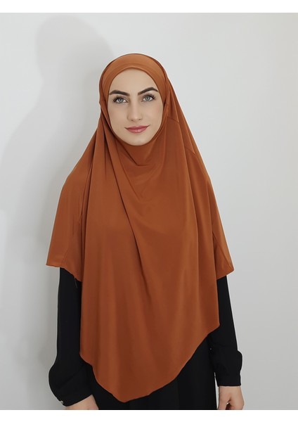 Sufle Hazır Baglamalı Büyük Esarp Hijap Hac Umre Icin Uygundur Sandy Kumas Kiremit
