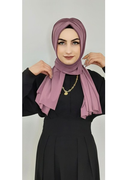 Büzgülü Hazır Şal Leylak Renk