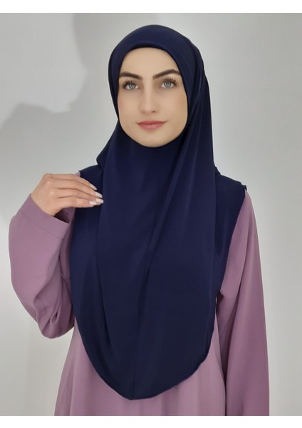 Namaz Örtüsü Khimar, Hazır Büyük Esarp, Malezya Modeli, Hijap ,hac Umre Icin Sandy Kumas Lacivert