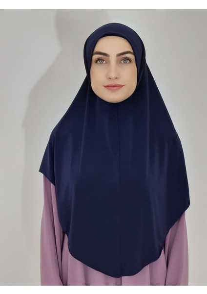 Namaz Örtüsü Khimar, Hazır Büyük Esarp, Malezya Modeli, Hijap ,hac Umre Icin Sandy Kumas Lacivert