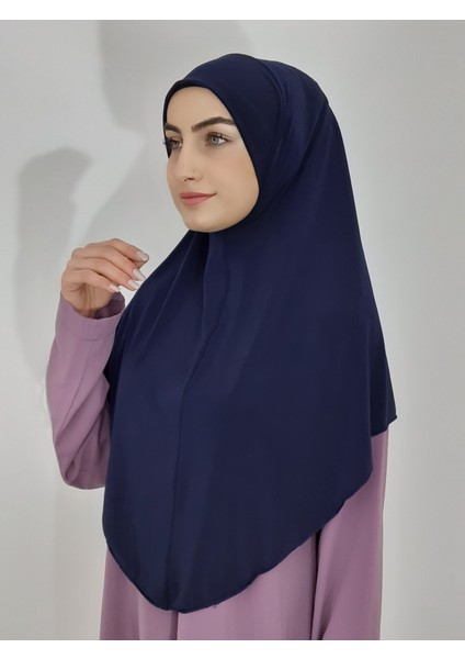 Namaz Örtüsü Khimar, Hazır Büyük Esarp, Malezya Modeli, Hijap ,hac Umre Icin Sandy Kumas Lacivert