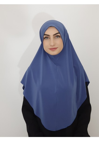 Namaz Örtüsü Khimar, Hazır Büyük Esarp, Malezya Modeli, Hijap ,hac Umre Icin Sandy Kumas Indigo