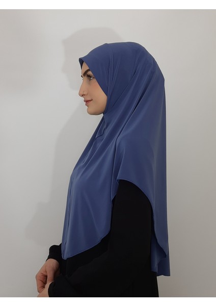 Namaz Örtüsü Khimar, Hazır Büyük Esarp, Malezya Modeli, Hijap ,hac Umre Icin Sandy Kumas Indigo