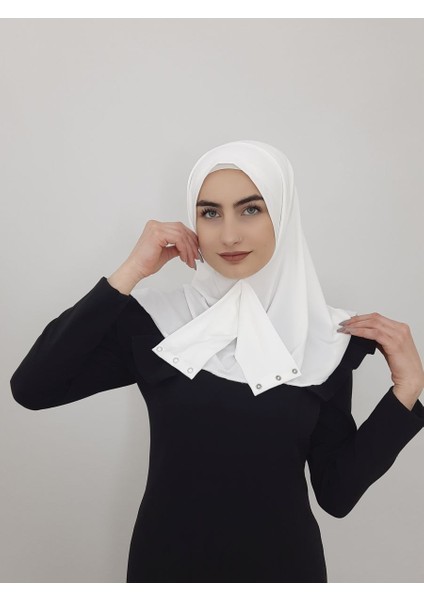 Cıtcıtlı Hazır Eşarp Şal Hijap Ekru Renk