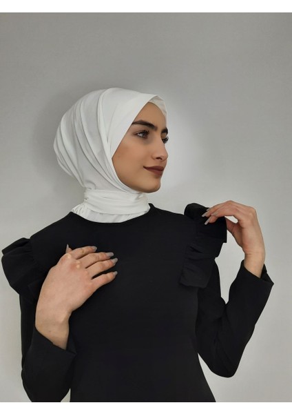 Cıtcıtlı Hazır Eşarp Şal Hijap Ekru Renk