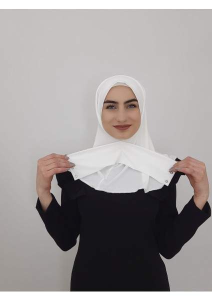 Cıtcıtlı Hazır Eşarp Şal Hijap Ekru Renk