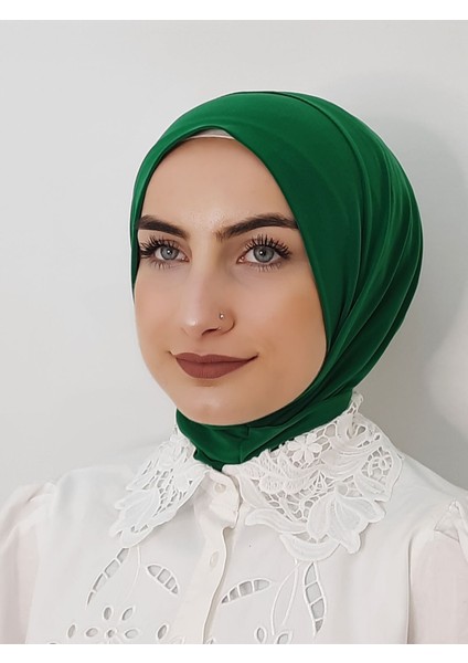 Cıtcıtlı Hazır Eşarp Şal Hijap Yeşil Renk