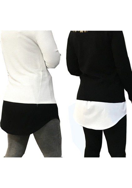 Gömlek Etek Kurtarıcı Içlik Etek 2'li Paket Poplin Siyah-Beyaz Tesettüretek fiyatları