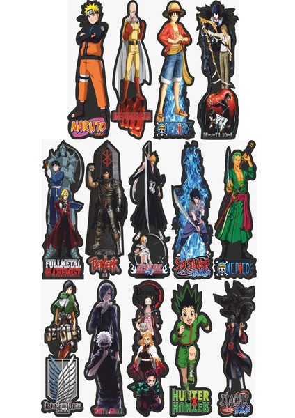 Manga Ayraçları 14'lü Set - Naruto - One Piece - Titana Saldırı - Demon Slayer - Berserk