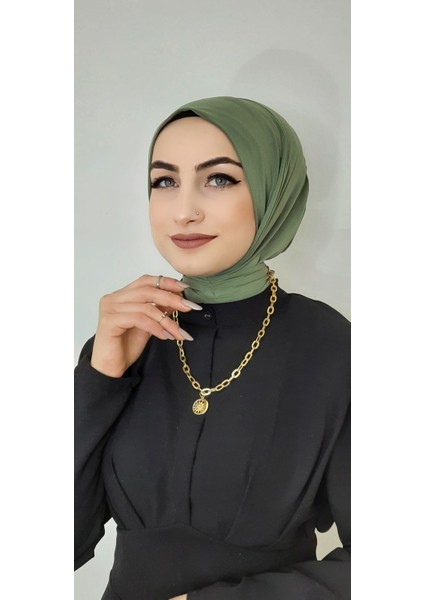 Cıtcıtlı Hazır Eşarp Şal Hijap Acık Yesil