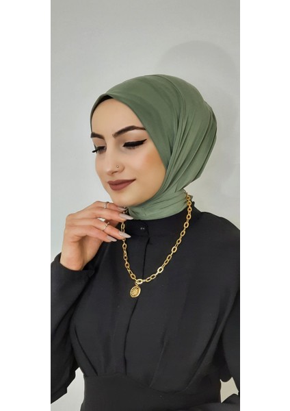 Cıtcıtlı Hazır Eşarp Şal Hijap Acık Yesil