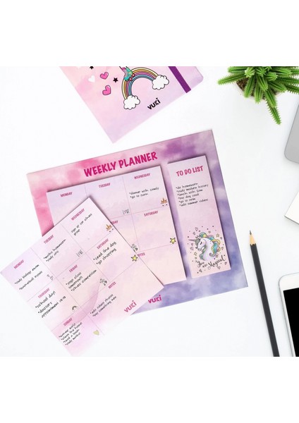 Masaüstü Haftalık Planlayıcı Defter Model Unicorn