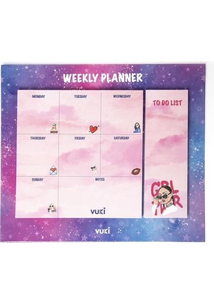 Masaüstü Haftalık Planlayıcı Defter Model Girl Power