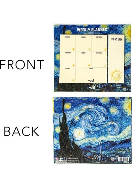 Masaüstü Haftalık Planlayıcı Defter Model Van Gogh