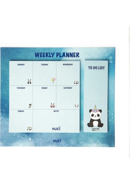 Masaüstü Haftalık Planlayıcı Defter Model Panda