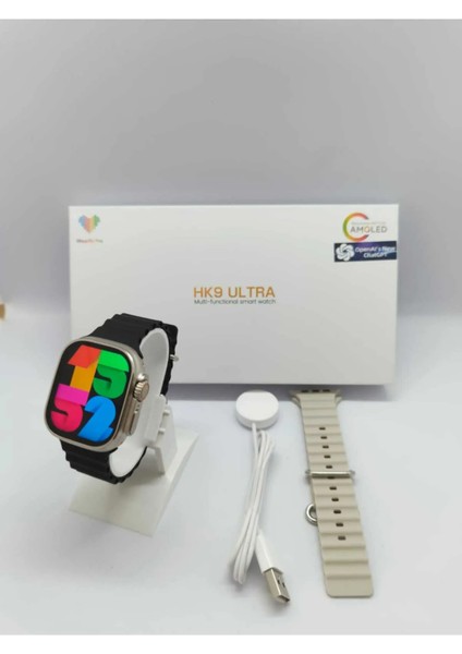 Tekiz Teknoloji Watch 8 Hk 9 Pro Ultra 2.02 Full Amoled Ekran 3 Kordon Kordon Kiliteme Seri 45MM Gps Akıllı Saat