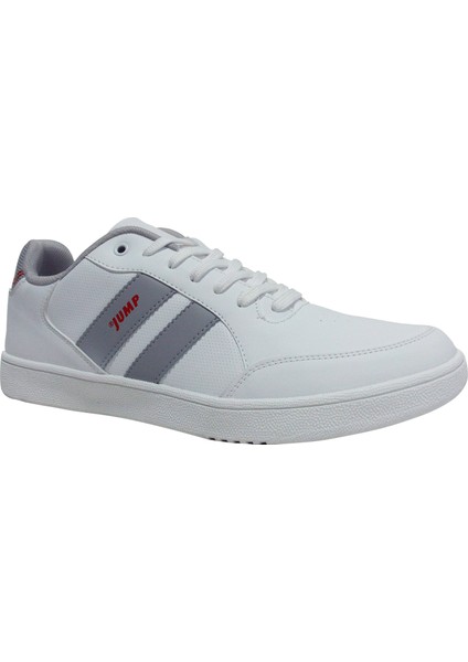 Beyaz Gri Kırmızı Bağcıklı Sneakers Spor Ayakkabı