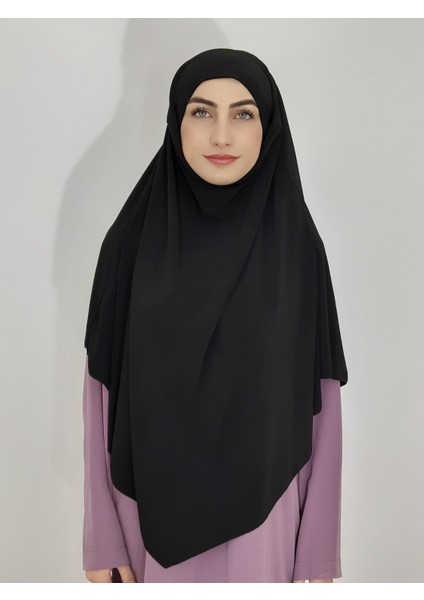 Hazır Sufle Baglamalı Pratık Esarp Khimar Siyah Renk
