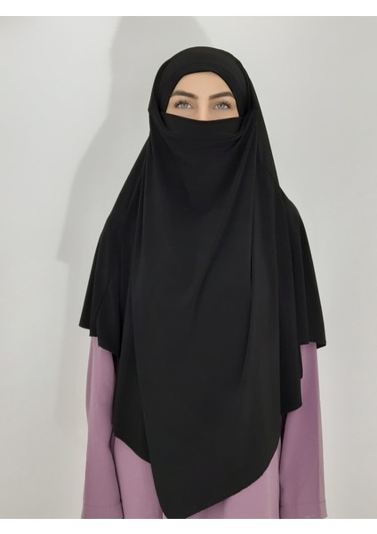 Hazır Sufle Baglamalı Pratık Esarp Khimar Siyah Renk