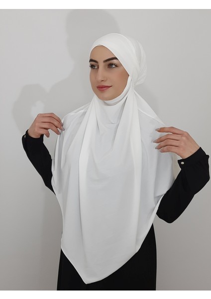 Hazır Sufle Baglamalı Pratık Esarp Khimar Ekru Renk