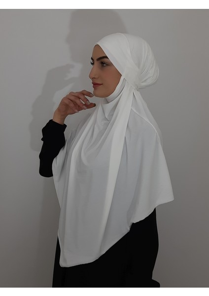 Hazır Sufle Baglamalı Pratık Esarp Khimar Ekru Renk