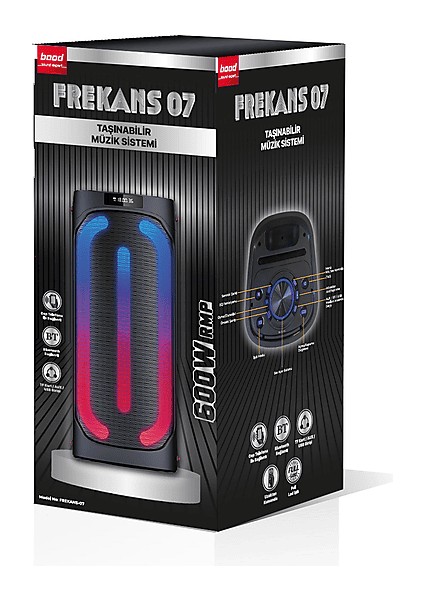 Frekans 07 Bluetooth Hifi Hoparlör Siyah