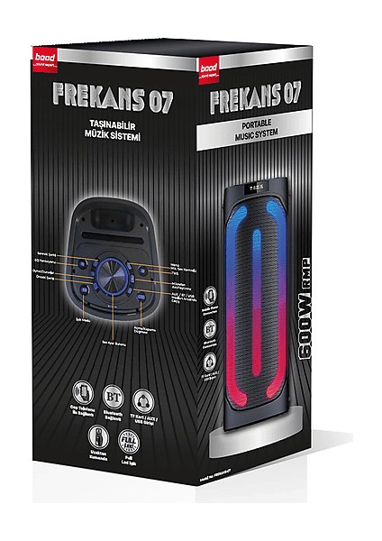 Frekans 07 Bluetooth Hifi Hoparlör Siyah