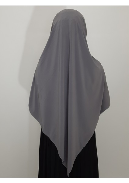 Hazır Sufle Baglamalı Pratık Peceli Büyük Esarp Khimar Gri Renk