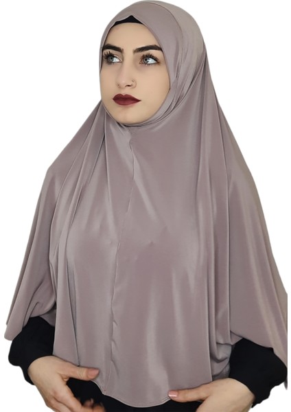 Tek Parca Pratik Büyük Hazır Esarp Hijap Vizon Renk Namaz Örtüsü