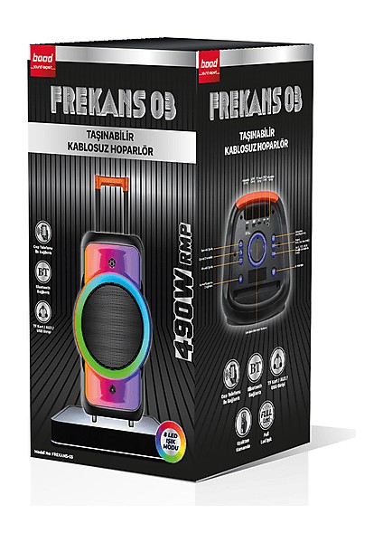 Frekans 03 Bluetooth Hifi Hoparlör Siyah