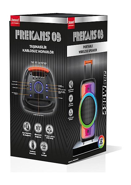 Frekans 03 Bluetooth Hifi Hoparlör Siyah