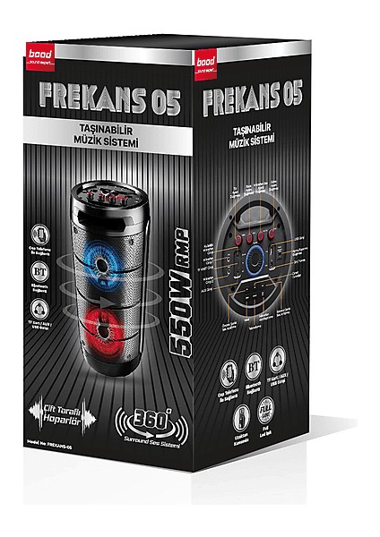 Frekans 05 Bluetooth Hifi Hoparlör Siyah