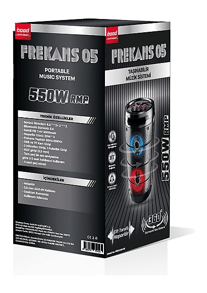 Frekans 05 Bluetooth Hifi Hoparlör Siyah