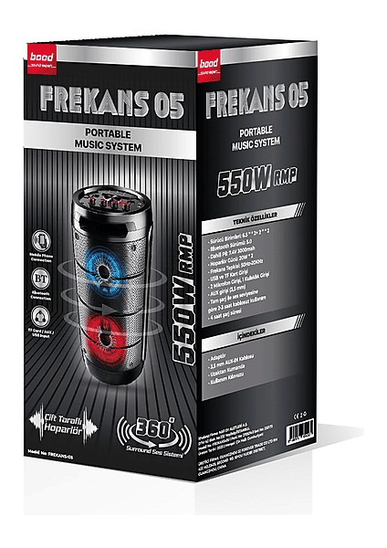 Frekans 05 Bluetooth Hifi Hoparlör Siyah