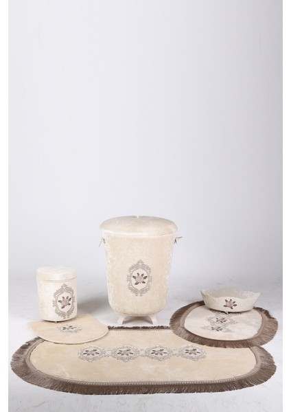 Shems Vizon 6 Parça Çeyizlik Banyo Seti | 3'lü Kirli Çamaşır Sepeti & 3'lü Banyo Paspası Seti fırsatları