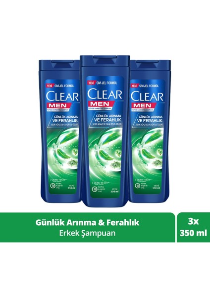 Men Kepeğe Karşı Etkili Şampuan Günlük Arınma ve Ferahlık 350 ml x 3 Adet