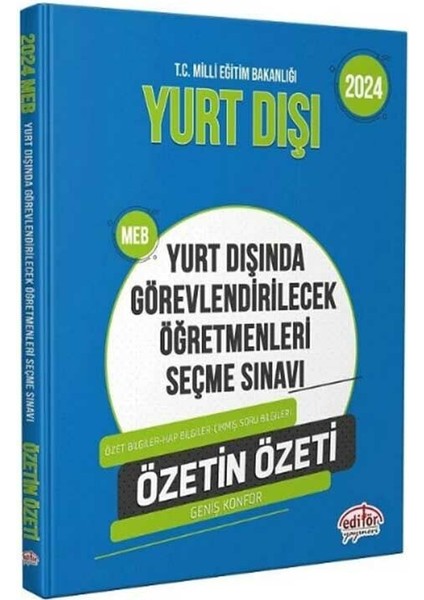 2024 MEB Yurt Dışında Görevlendirilecek Öğretmenleri Seçme Sınavı Özetin Özeti modelleri