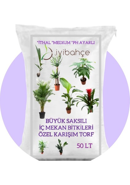Büyük Saksılı Iç Mekan Bitkileri Özel Karışım Torf 50 Lt