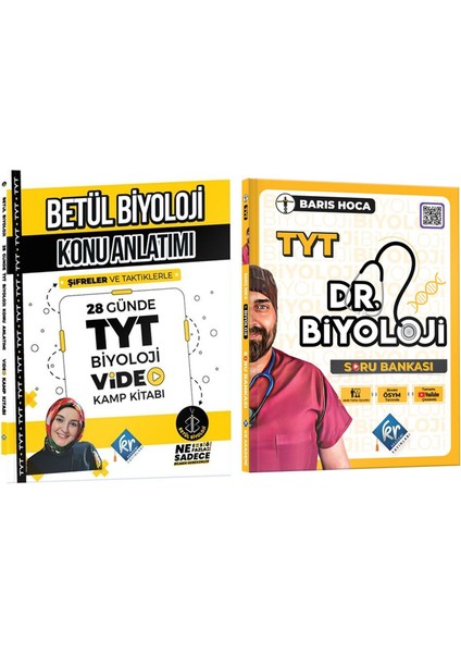 2024TYT Betül Biyoloji Konu Anlatımı Video Kamp Kitabı ve Barış Hoca TYT Dr. Biyoloji Soru Bankası Seti fiyatları