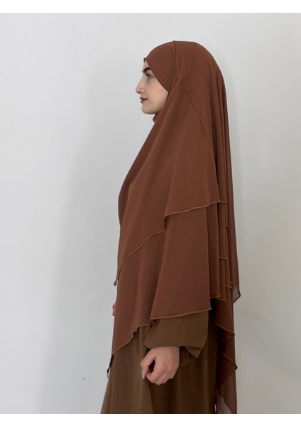 3katlı Multı Sifon Sufle Khimar Peceli Hazır Büyük Esarp Camel