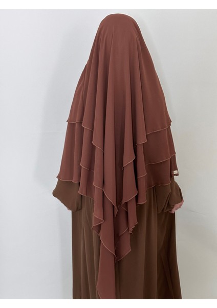 3katlı Multı Sifon Sufle Khimar Peceli Hazır Büyük Esarp Camel