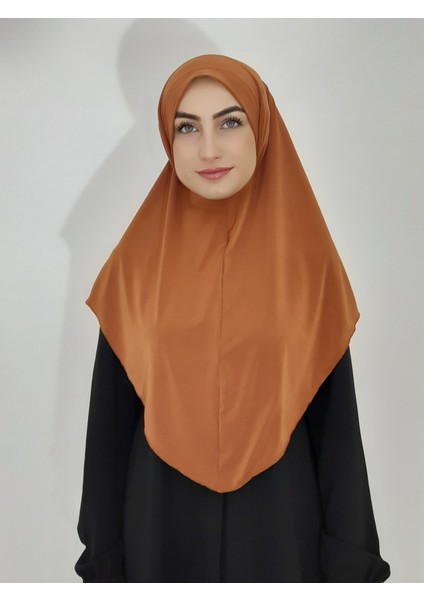 Namaz Örtüsü Hazır Büyük Esarp Malezya Modeli Khimar Tek Parca Hac ve Umre Icin Uygundur Kiremit