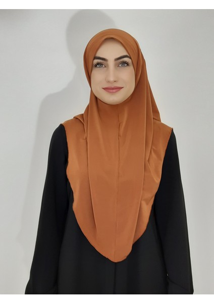 Namaz Örtüsü Hazır Büyük Esarp Malezya Modeli Khimar Tek Parca Hac ve Umre Icin Uygundur Kiremit