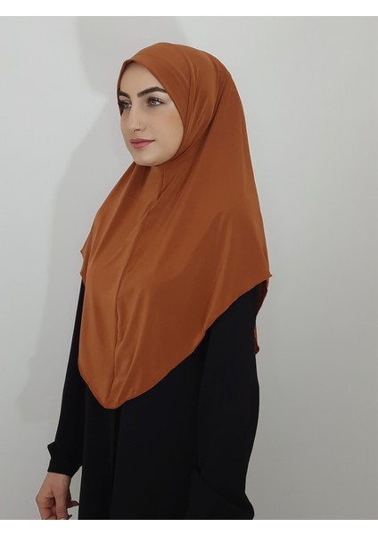 Namaz Örtüsü Hazır Büyük Esarp Malezya Modeli Khimar Tek Parca Hac ve Umre Icin Uygundur Kiremit
