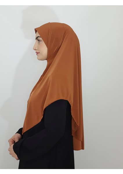Namaz Örtüsü Hazır Büyük Esarp Malezya Modeli Khimar Tek Parca Hac ve Umre Icin Uygundur Kiremit