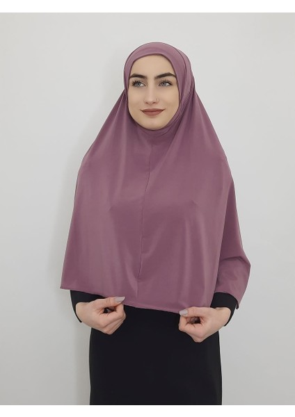 Tek Parca Pratik Büyük Hazır Esarp Hijap Leylak Renk Namaz Örtüsü